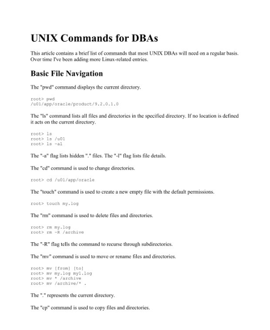 Comandos Unix para DBAs