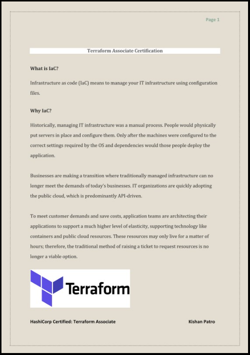 Terraform Associate Certification