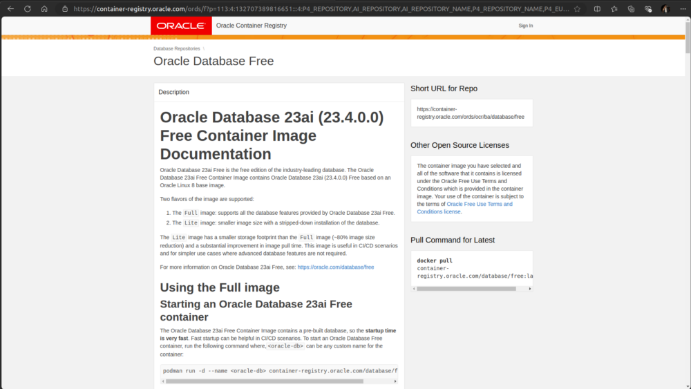 Oracle Container Registry